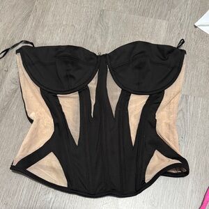 Edikted Black and Nude Corset Top